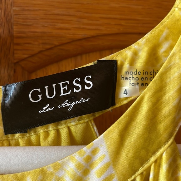 Amazingly beautiful Guess Los Angeles yellow and aqua hi-low dress! Side zipper! - Picture 1 of 7
